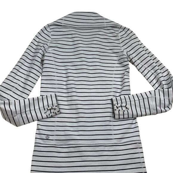 Lululemon In Stride Jacket Quiet Stripe White Deep Indigo / Deep Indigo Size 2 - Picture 4 of 7